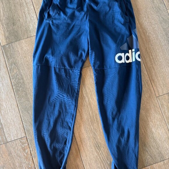 Adidas men's navy essential 100% cotton logo joggers size medium - Picture 3 of 12